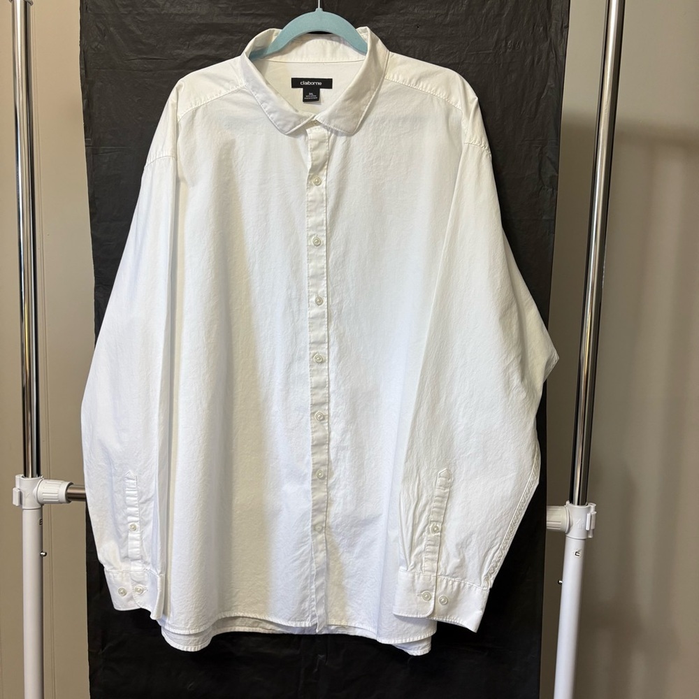 Claiborne Women's 3XL White Button-Up Blouse Career Office Business Casual